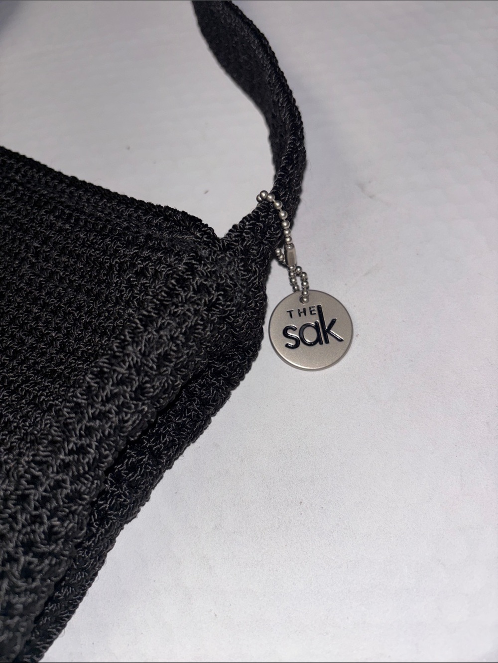 The Sak Black Crochet Hobo Shoulder Purse Handbag Large - Picture 3 of 8